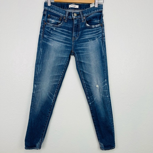 MOUSSY VINTAGE Velma Comfort Blue Distressed Raw Jean Stretch Jeans - Picture 3 of 9